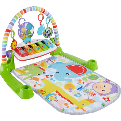 Fisher-Price Deluxe Kick & Play Piano Gym Infant Playmat with Electronic Learning Toy, Green