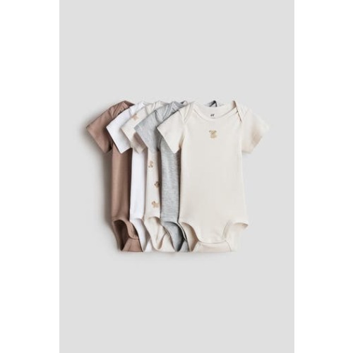 5-pack cotton bodysuits, 6M