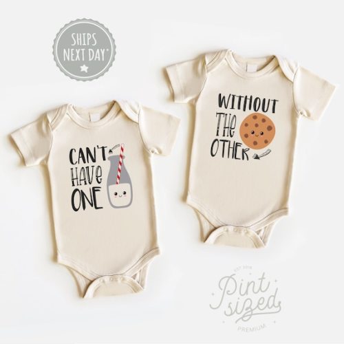 Twin Onesies® - Can't Have One Without the Other Twin Onesies® - Funny Milk and Cookie Twin Onesies® - Cute Best Friend Twin Baby Onesies® - Etsy