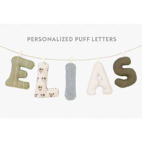 Custom Puff Name Sign – Personalized Nursery Wall Décor – Handmade Fabric Letters Banner