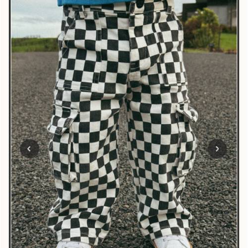 Checkered Baggy Cargo Pants