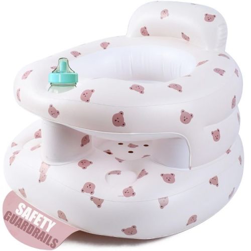 Angel Sar Inflatable Baby Seat for 3-36 Months, Inflatable Baby Chair with Back Support, Built in Air Pump, Floor Seat for Infant Sitting Up