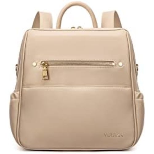 Mini Diaper Bag Backpack-Minimalist bag With Premium Vegan Leather Material With 7 Interior and 5 External Pockets (Ivory)