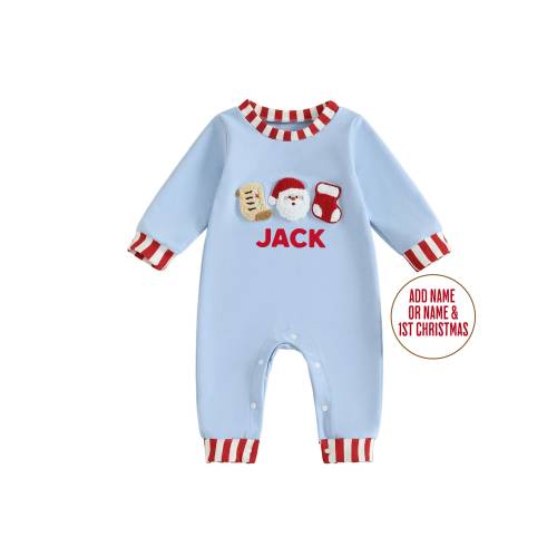 Baby's First Christmas outfit with Fuzzy Santa baby boys Christmas outfit baby boys first Christmas