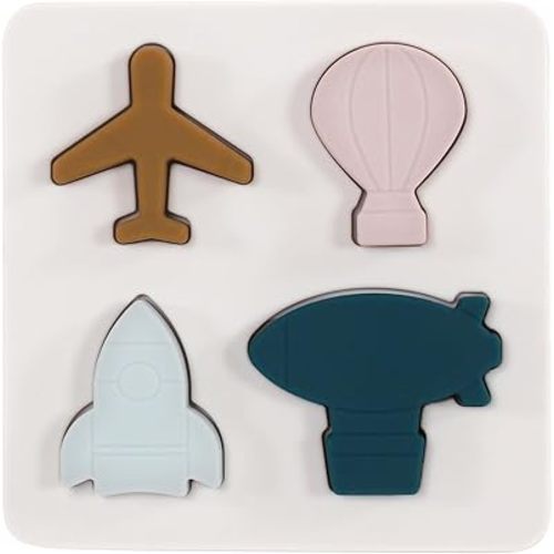 Hudson Baby Silicone Puzzle Board, Transportation, One Size