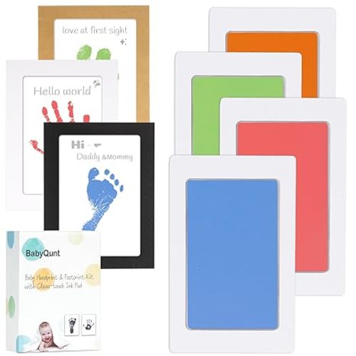 Inkless Baby Hand and Footprint Kit,Clean-Touch Ink Pad Kit,Safe No Mess Printing Infant Hand Foot Stamp,1 Pack Newborn Inkless Print Pads Best Keepsake or Gifts for Family