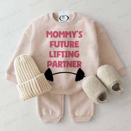 MOMMY'S FUTURE LIFTING PARTNER Baby 2-piece Beige Set