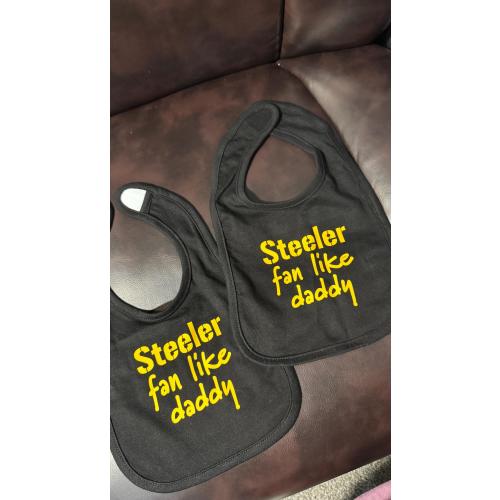 Pittsburgh Steelers Fan Baby Bib | Cotton Bib, Yinzer Gift