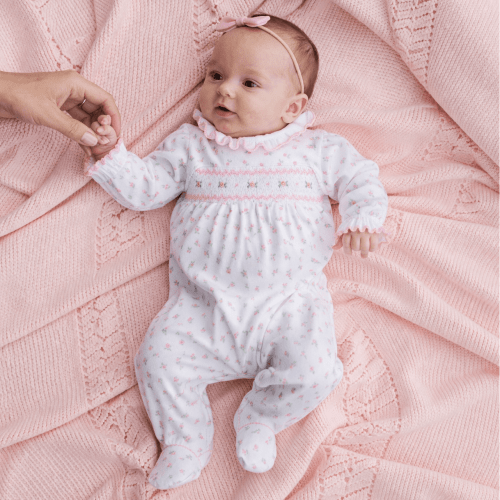 Baby Girl Pima Cotton Floral Footie - Magnolia Baby Juliette
