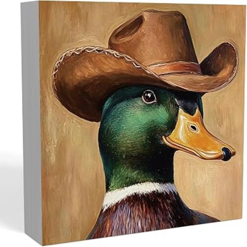 Western Mallard Ducks Hunting Decor for Boys Nursery Room 5 x 5 inches