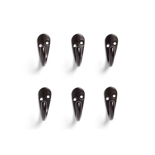 (2 pack) Mainstays, Bronze Finish Metal Hooks, Clutter-Free Hooks for Hanging Towels and Coats, 10 lbs Capacity, 6 Pack