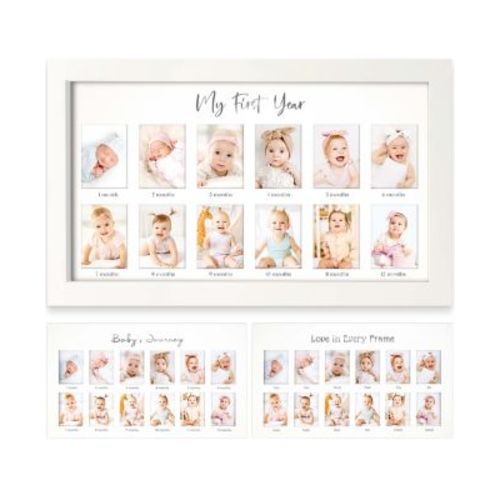Nova Baby's First Year Photo Frame, 12 Months Newborn Baby Picture Frame, Monthly Birthday Milestone Collage