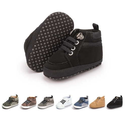 HsdsBebe Unisex Kids Booties, Soft Soled Casual & Dress Shoes, Non-Slip, Brown, 3-18 Months