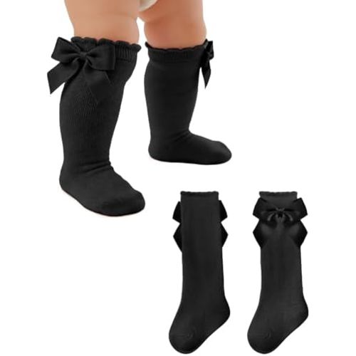American Trends Baby Knee High Socks Long Infant Toddler Socks for Baby Girls Bow Stocking
