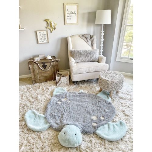 Plush Sea Turtle Rug: Faux Fur Ocean Nursery Decor - Etsy | Sea turtle nursery theme, Turtle themed baby rug, Turtle rug nursery