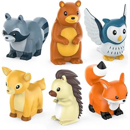 Tub Works® Woodland Animals Watertight Baby Bath Toys, 6 Pack | Sealed, No Hole Bath Toys Design Keeps Moisture Out | Soft, Squeezable & Float on Water | Easy-Grip Toddler Bath Toy Set for Kids Bath