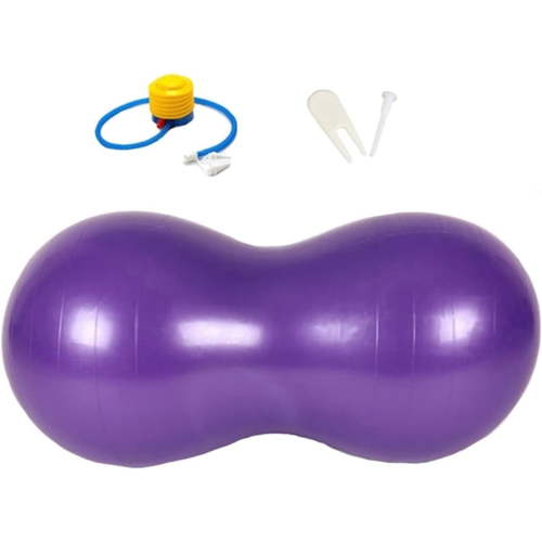 InnotechSC Peanut Ball – Anti-Burst Exercise Ball for Labor, Physical Therapy, Kids, Core Strength, Flexible Seating, Home & Gym Fitness, Sensory Chair Wiggle Seat (Includes Pump)- Purple