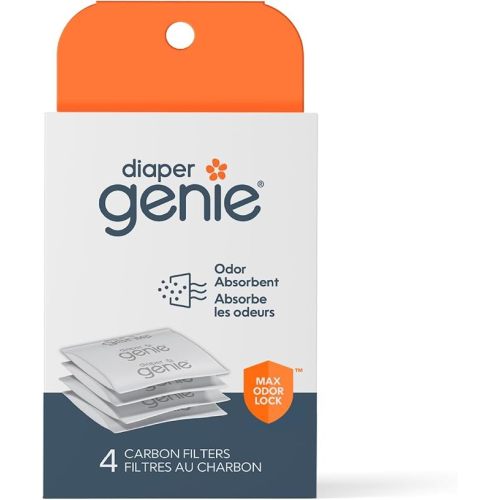 Diaper Genie Carbon Filter (4-Pack) | Diaper Pail Odor Eliminator & Deodorizer | Compatible with the Diaper Genie Complete and Platinum Pail | Activated carbon filters help absorb odors and keep your nursery fresh. Compatible with Complete and Expressions