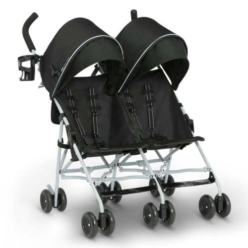 Jeep TurboGlyde Side by Side Double Stroller by Delta Children - Greenguard Gold Certified, Black