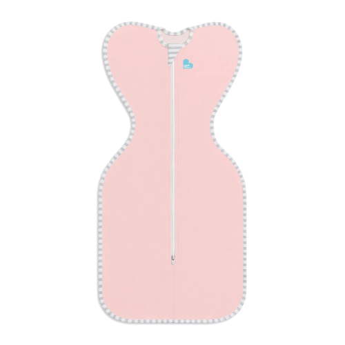 Love to Dream Swaddle Up Cotton 1.0 TOG Baby Sleep Sack, Arms Up Design, Twin Zipper, Medium 13-19 lbs, Dusty Pink