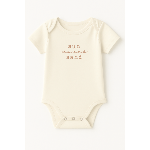 Sun Waves Sand Clay Organic Cotton Short Sleeve Baby Bodysuit