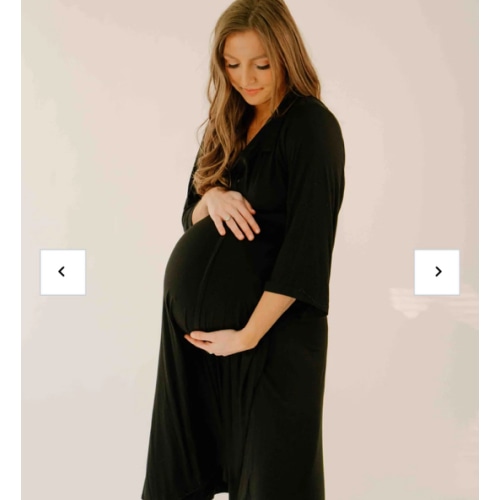 Lila Labor & Postpartum Gown in Black