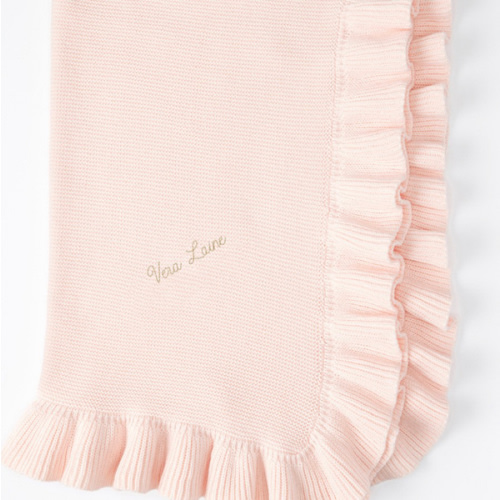 Ruffle Knit Cotton Baby Blanket
