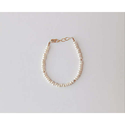 Cream & Gold Bracelet - 14K Gold Filled