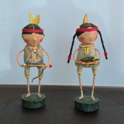 Lori Mitchell Wood Native American Indian Guide & Princess, 2 Pack (ESC 23872)