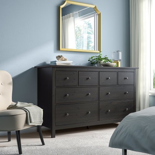 HEMNES 8-drawer dresser - black-brown 63x37 3/4 "