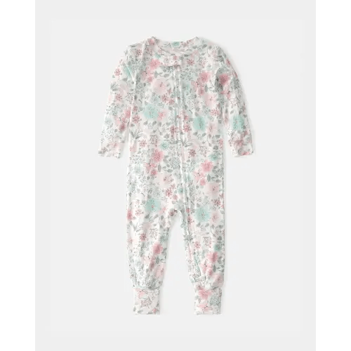 Baby Girl Butterfly Garden PurelySoft 2-Way Zip 1-Piece Pajama | Carter's