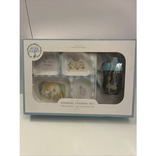 New Pottery Barn Kids Peter Rabbit Divided Plate Sippy Cup BPA Free Dish Set NIB