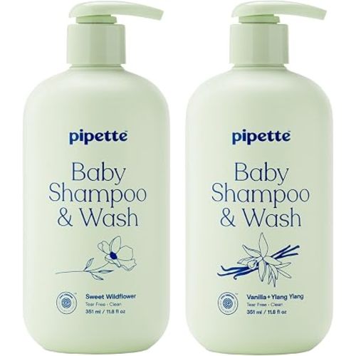 Pipette Baby Shampoo + Wash Duo, Sweet Wildflower & Vanilla (Pack of 2)