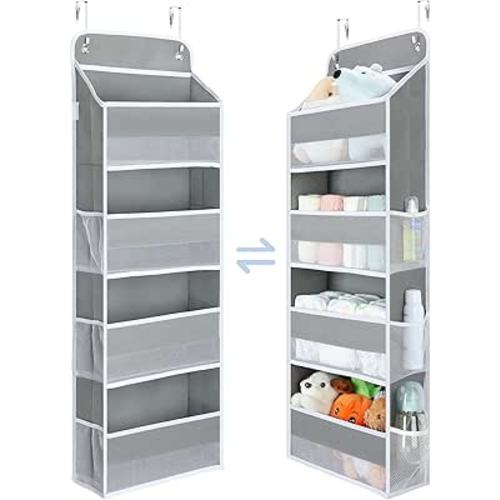 Yecaye 1 Pack Over the Door Organizer, 35.2lbs Load Toy Stuffed Animal Storage, Swing-proof Hanging Bathroom Organizers and Storage for Nursery Newborn Baby Essential Stuff Dorm Room Essentials