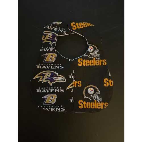 NFL Baby Bib: Baltimore Ravens vs Pittsburgh Steelers, Cotton, up to 6 Months