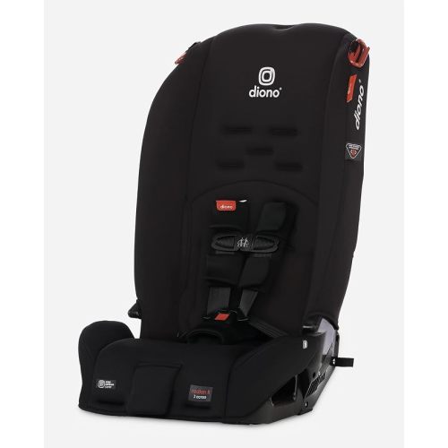Diono Radian 3R, 3-in-1 Convertible Car Seat, Rear Facing & Forward Facing, 10 Years 1 Car Seat, Slim Fit 3 Across, Jet Black