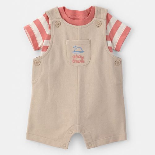 Baby Carter's 2-pc. Boat Striped Overall & T-Shirt Set
