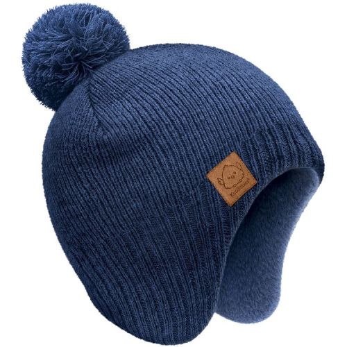 KeaBabies Muff Baby Beanie, Baby Hat for Boys, Girls, Toddler Hat, Winter Hat for Newborn, Infant, Toddler 0-6 Months (Navy, Small)