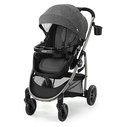 Graco Modes Pramette Stroller, 3-in-1 Baby Stroller, 3 Modes: Infant Car Seat Carrier (Car Seat Not Included), Infant Pramette to Toddler Stroller with Reversible Seat and One-Hand Fold, Redmond