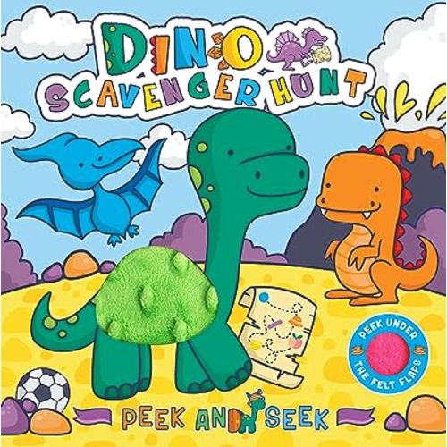 Peek and Seek - Dino Scavenger Hunt - Children's Sensory Touch and Feel Board Book with Felt Flaps (Touch & Feel Sensory Board Books for Baby & Toddler Time)