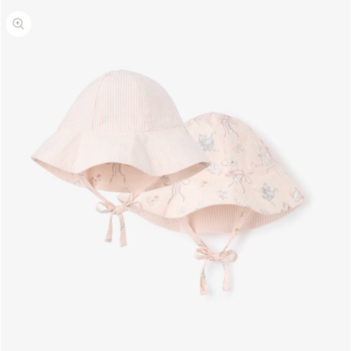 Fleur/Seersucker Reversible Sunhat – Elegant Baby