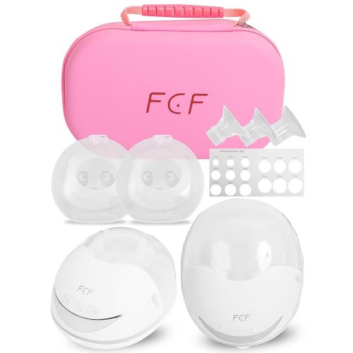 FCF Breast Pump E1 | Hands Free Breast Pump 4 Modes & 12 Levels,Wearable Breast Pump,Memory Function, Rechargeable,with 4 Size Flange,& Breast Milk Collector,2 Pack, White