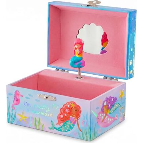 Giggle & Honey® Musical Mermaid Jewelry Box for Girls | Music Boxes for Little Girls | Toddler Jewelry Box for 4 Year Old Kids | Toys for Toddlers | Birthday Gifts for Kids 5, 6, 7, 8, 9 Years