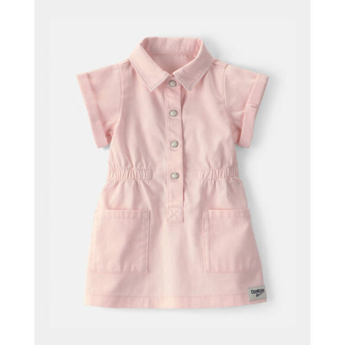 Baby Girl Twill Button-Up Utility Dress - Pink - OshKosh B'gosh | Carter's