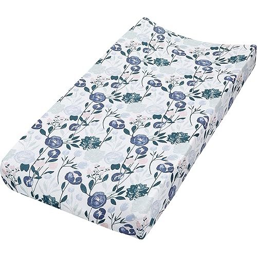 aden + anais Essentials Changing Pad Cover, 100% Cotton Muslin, Super Soft & Breathable, Tailored Snug Fit, Single, Flowers Bloom