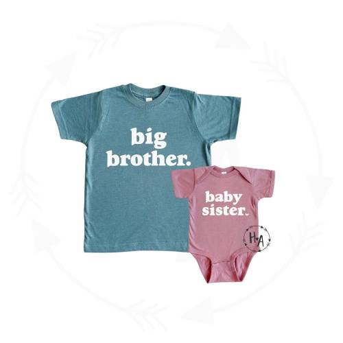 Big Brother Baby Sister Shirts,Big Brother Shirt,Little Sister Bodysuit,Pregnancy Announcement,Big Brother Announcement,Gender Reveal