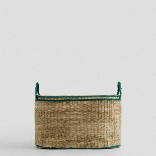 Small Green Kori Oval Seagrass Basket | Fall Catchall | SUNNY HOME | SUNNY HOME