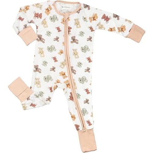 LollyBanks Baby Pajamas, 2-Way Zipper Romper, 95% Viscose Made from Bamboo and 5% Spandex, Baby Sleepers