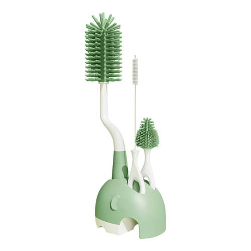 Baby Bottle Brush Set with Silica Gel Bristles, Nipple Cleaner, Straw Brush and Drying Stand – 4-Piece Cleaning Kit