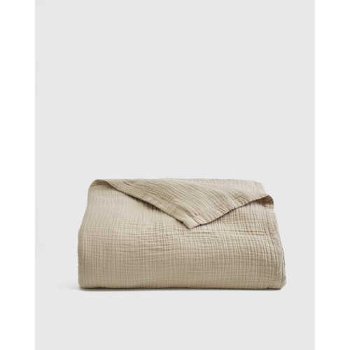 Organic Airy Gauze Blanket in Dune